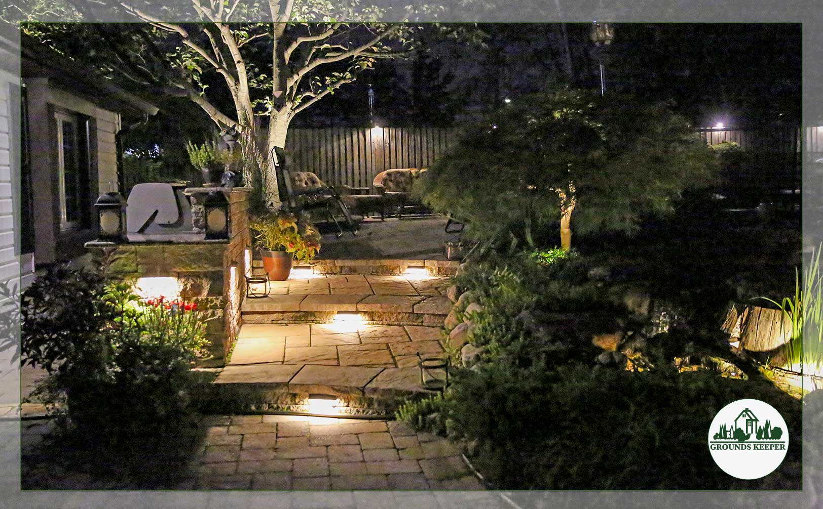 backyard patio with grill