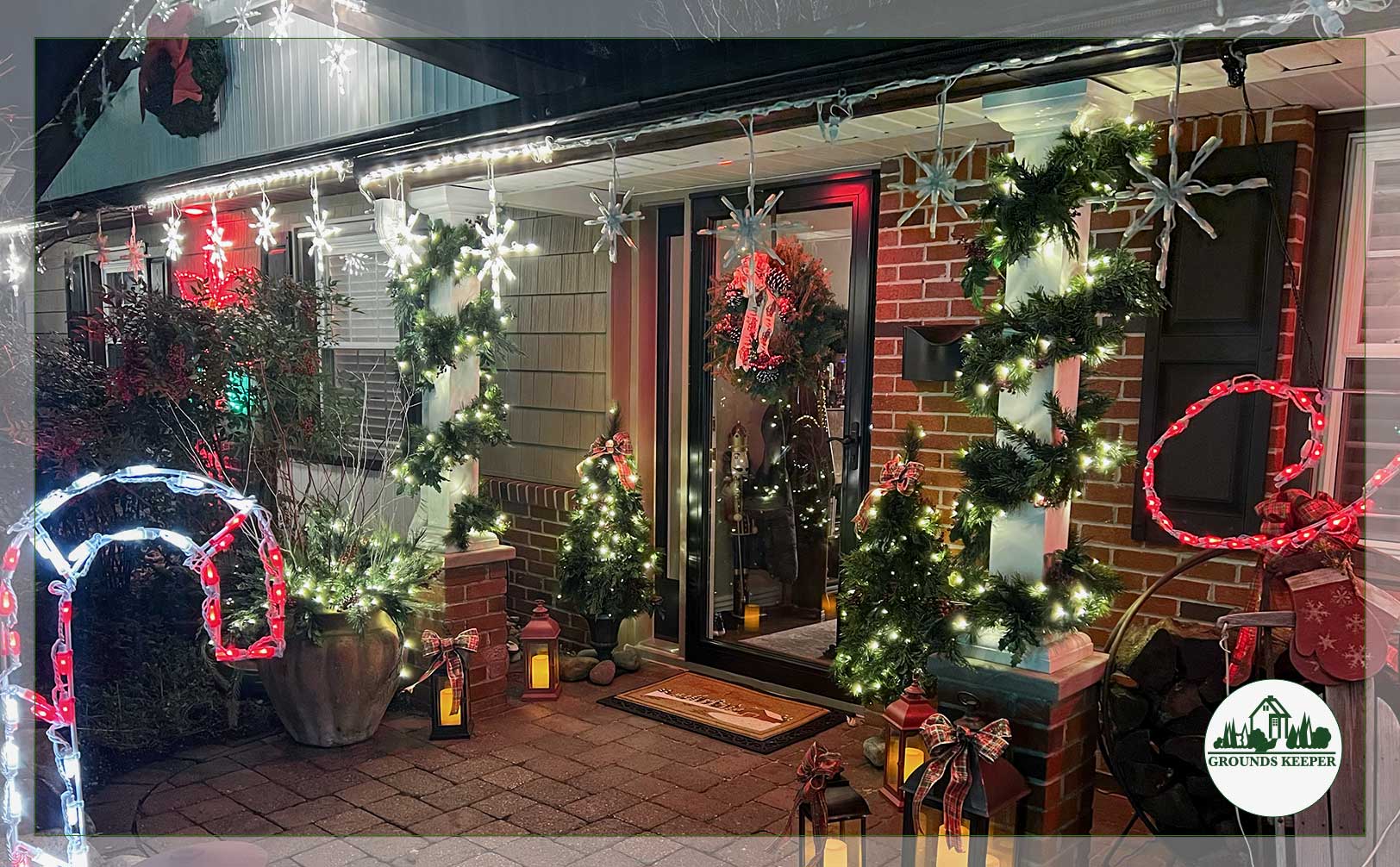 christmas lights front door