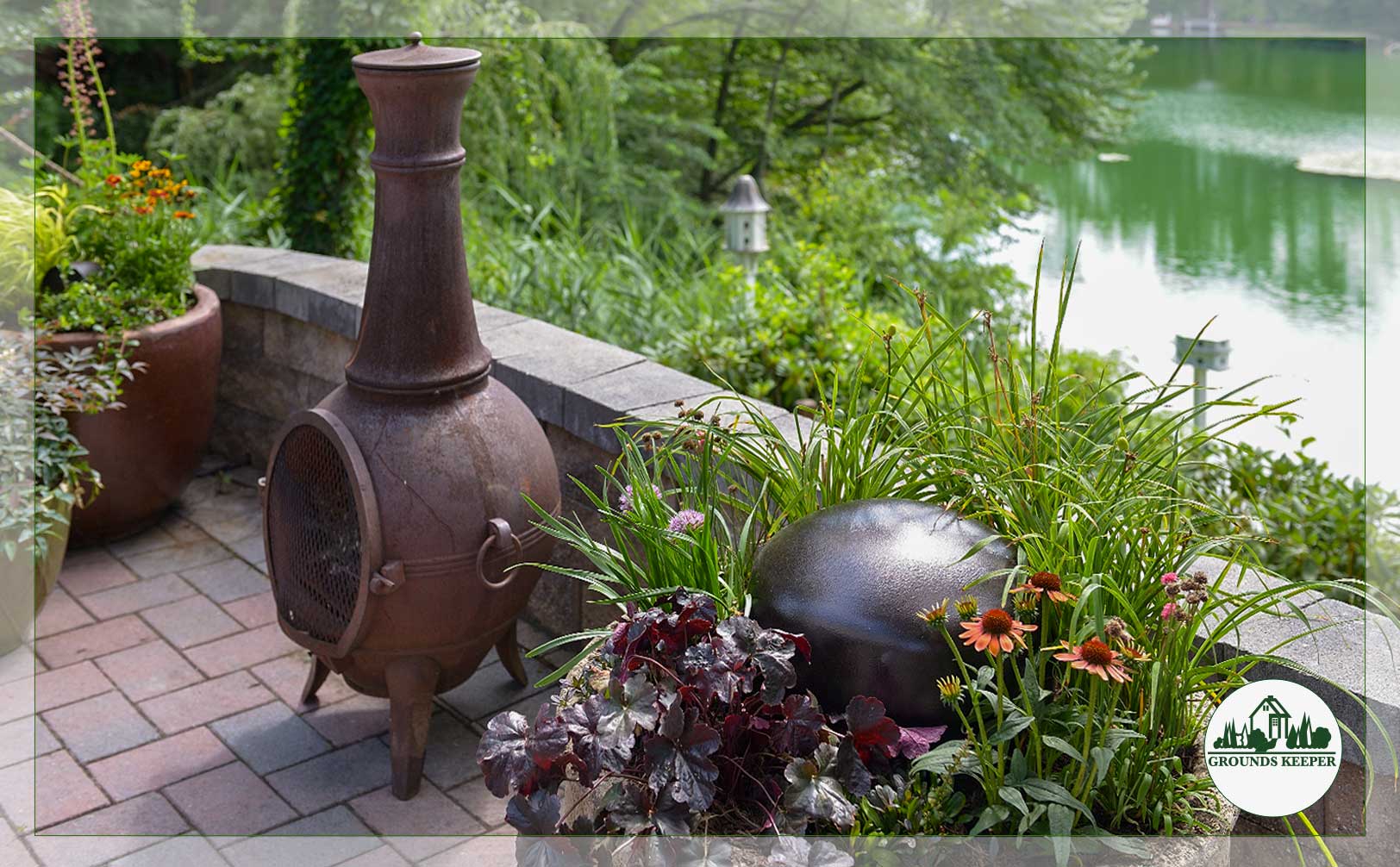 outdoor speaker embedded in planter