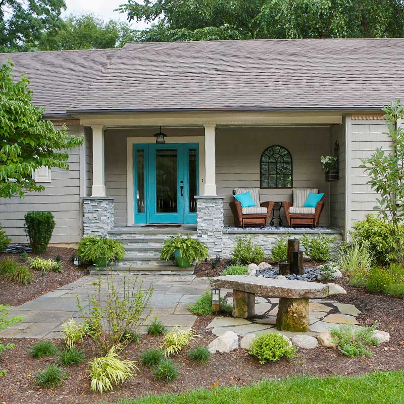 blue door porch