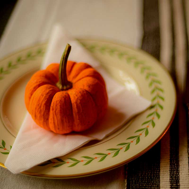 mini pumpkin holiday plate