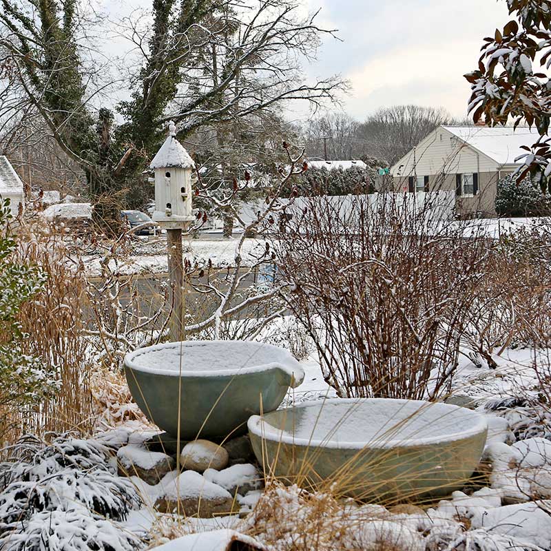 winter bird house spill bowls
