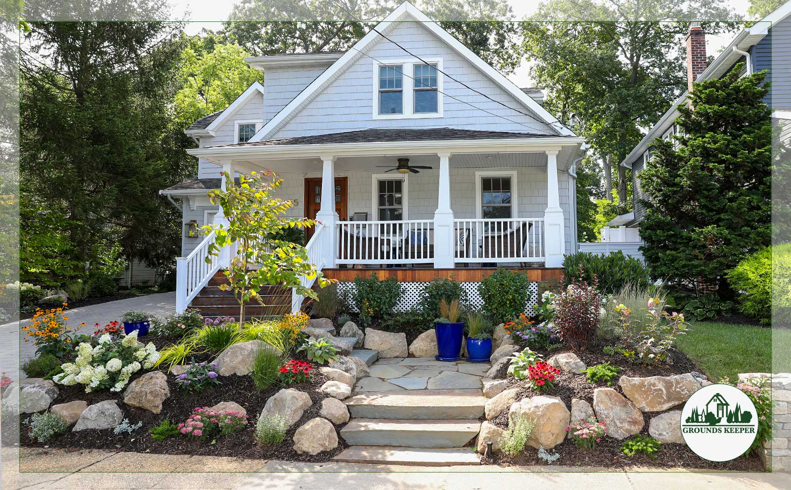 naturalistic front yard landscape curb appeal 