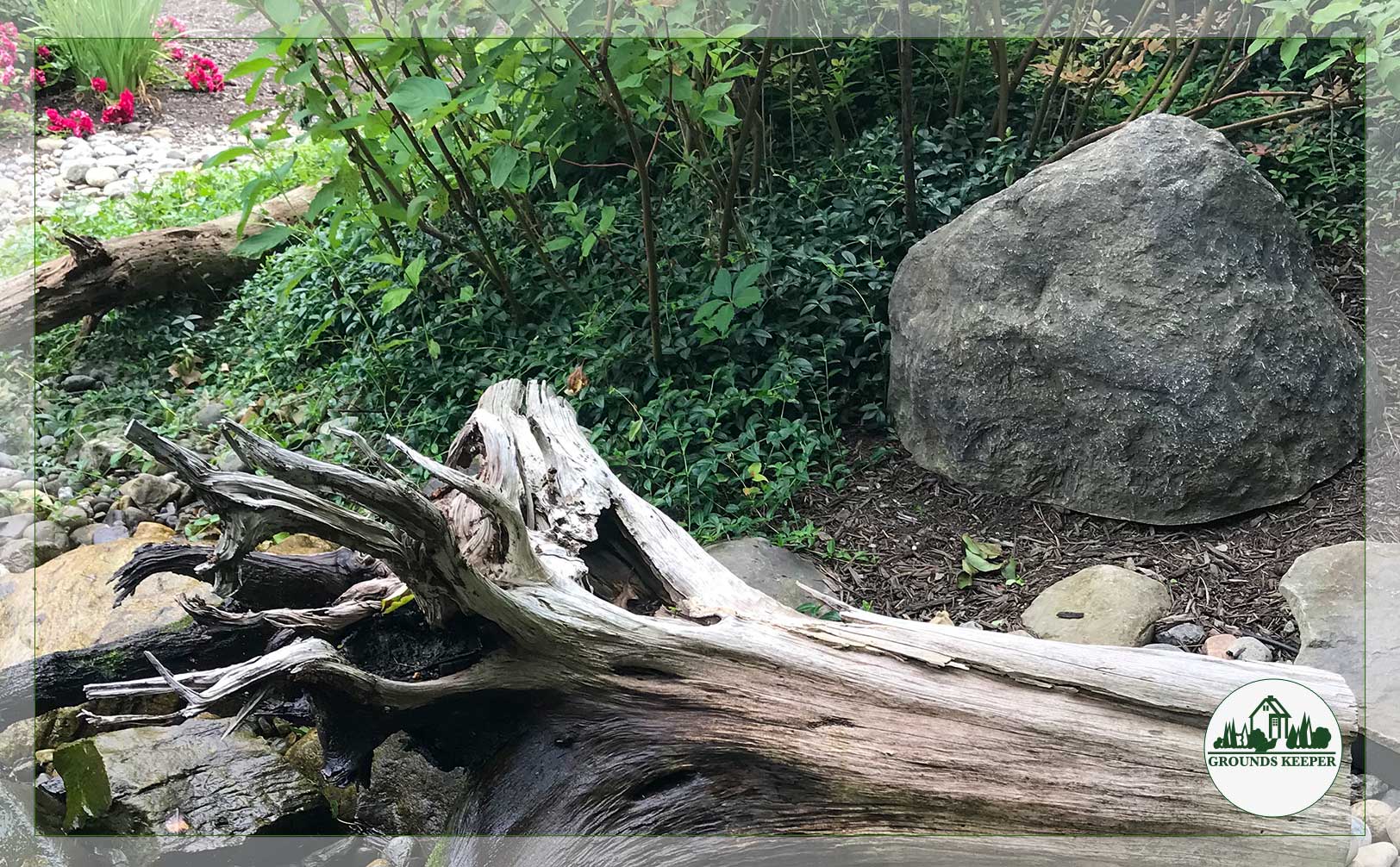 naturalistic landscape reclaimed log 