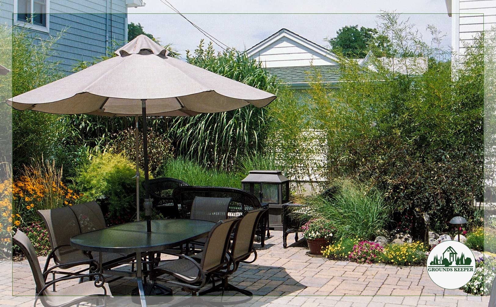 summer landscape patio and furniture