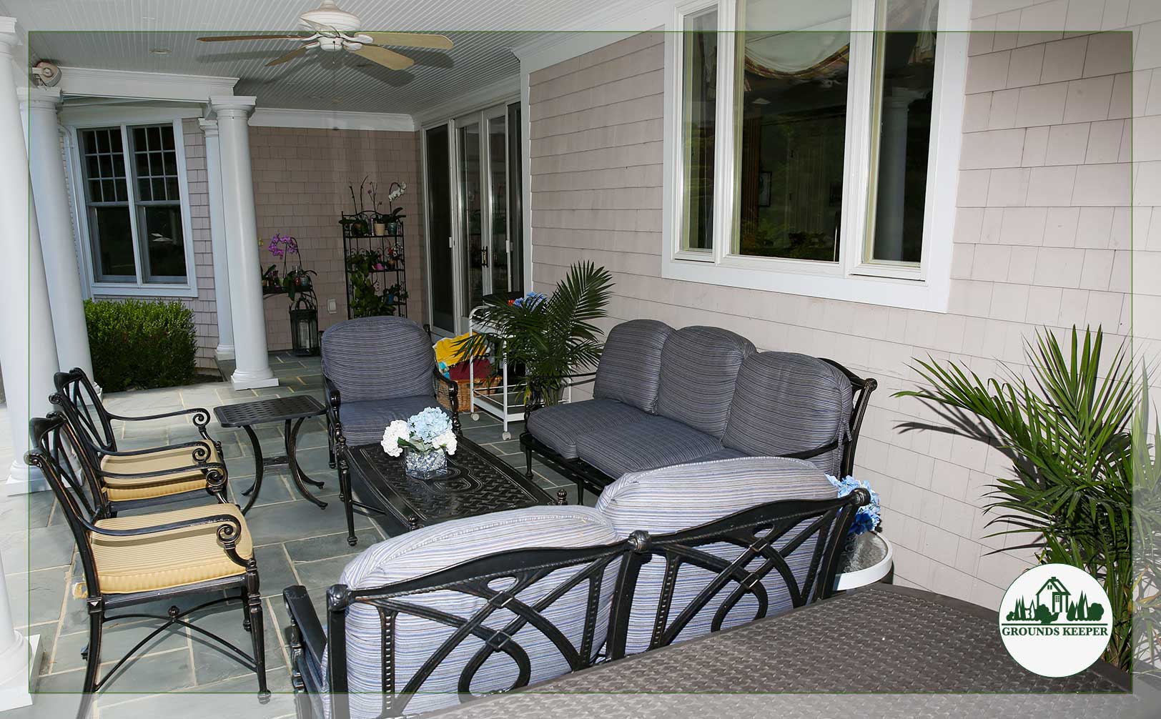 sheltered outdoor room under deck or overhang