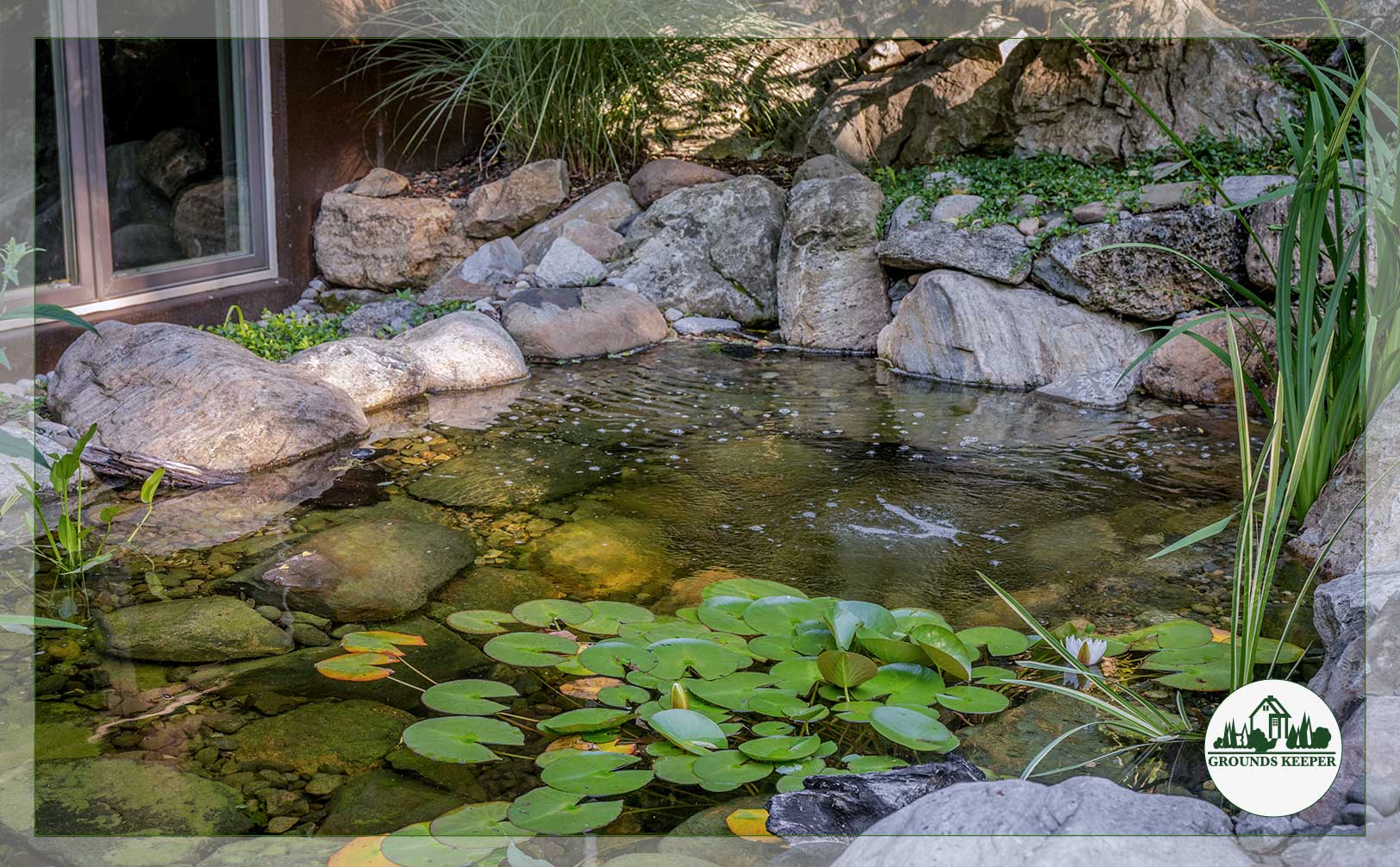 partly shaded pond for under overhang or deck